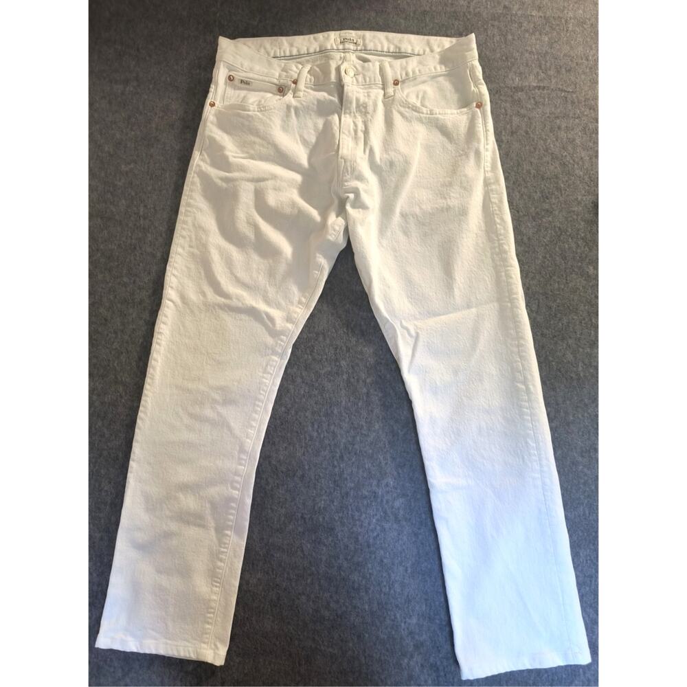 Polo Ralph Lauren Men's Varick Slim Straight White Jeans - Size 33/32